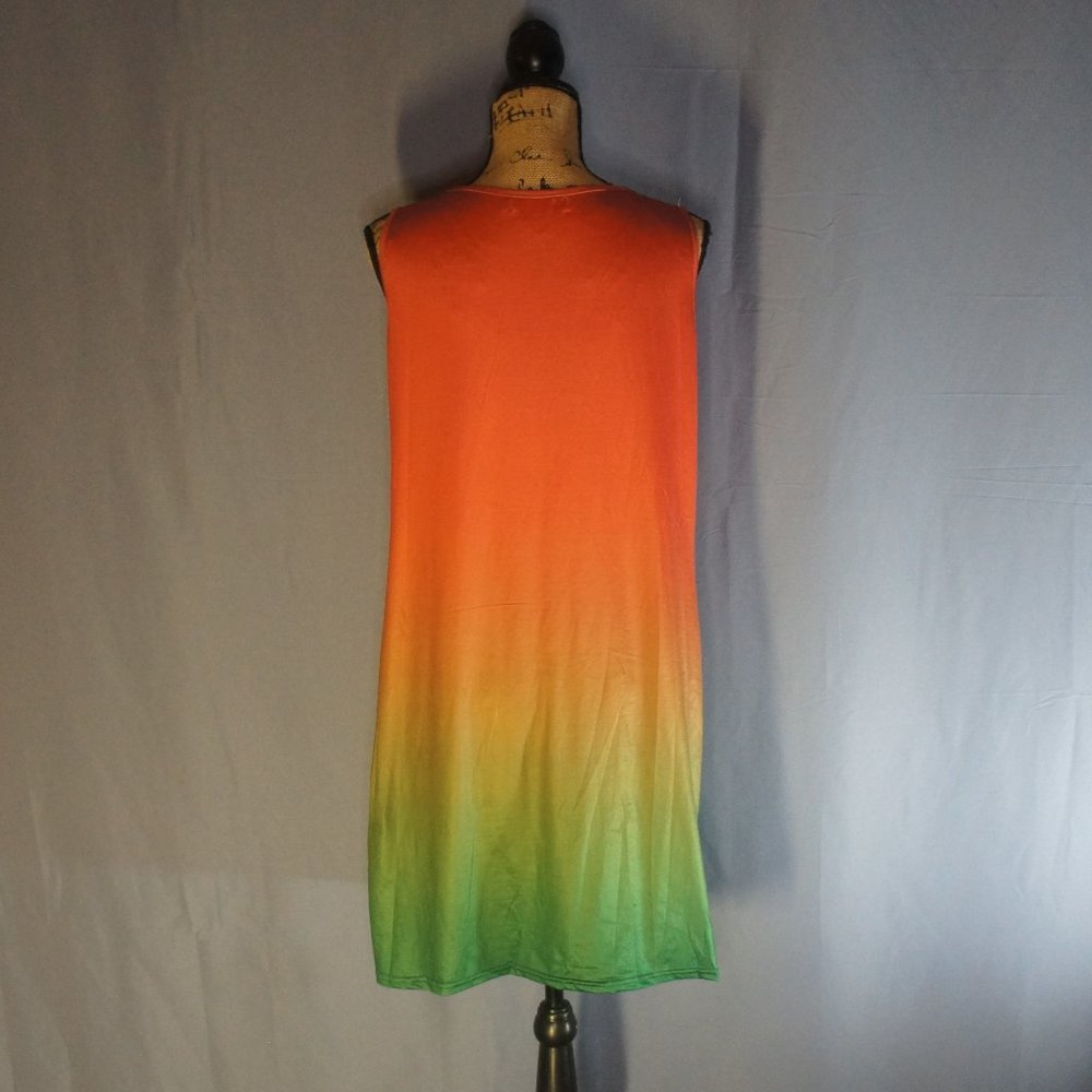 Misslook Ombre Midi Dress Orange to Green - Picture 4 of 8